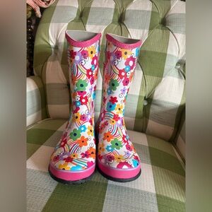 Bogs Colorful Floral Kids Rain Boots size 5 in excellent used condition